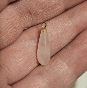 14k Yellow Gold Rose Quartz Pendant
